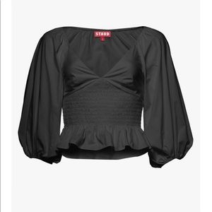 NWT Staud 1X Black Peplum Top